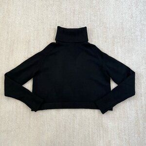 Deluc Turtleneck Cropped Black Sweater XS